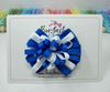 3 inch Loop Bow - Royal Blue & White