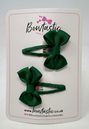 2 Inch Bow Snap Clip - Forest Green - 2 Pack