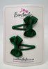 2 Inch Bow Snap Clip - Forest Green - 2 Pack