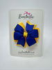 3 Inch Pinwheel Bow - Cobalt & Yellow Gold