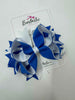 4.5 Inch Ring Bow Bobble - Royal Blue & White