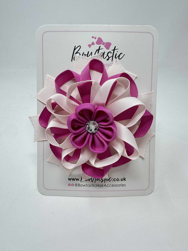 4 Inch Flower Bow - Garden Rose & Sideshow Rose