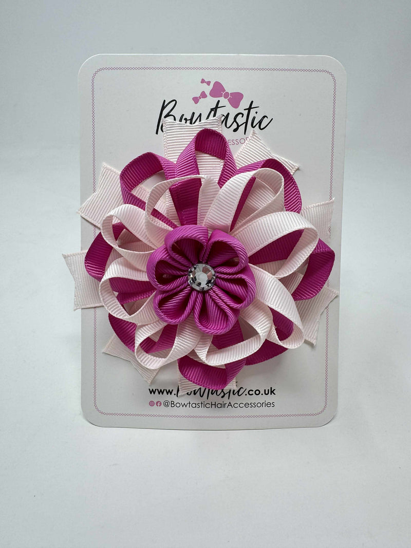 4 Inch Flower Bow - Garden Rose & Sideshow Rose