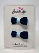 1.75 Inch Bow - Navy & Light Blue - 2 Pack