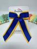 4.5 Inch Tail Bow - Royal Blue & Yellow Gold