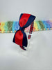 4 inch Flat Bow Alice Band - Red & Navy