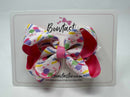 3.5 Inch Double Ribbon Bow - Celebration Balloon Print