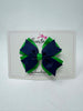 3.5 Inch 2 Layer Bow Thin Elastic - Emerald Green & Navy