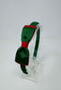 3 Inch Flat Bow Alice Band - Forest Green & Red
