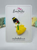 Novelty Bow - Yellow Princess with Rose