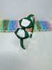 2.5 inch Bow Alice Band - Forest Green & White