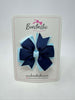 3 Inch Pinwheel Bow - Navy & Blue Topaz