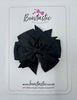 3 Inch Pinwheel Bow Thin Elastic - Black