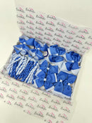 School Bundle - 5 Matching Pairs - Clips & Bobbles - Royal Blue & Bluebell