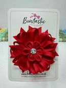 4 Inch Flower Bow - Red