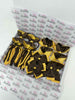 School Bundle - 5 Matching Pairs - Clips & Bobbles - Brown & Yellow Gold