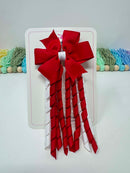 3 Inch Pinwheel Corker Bow - Red & White