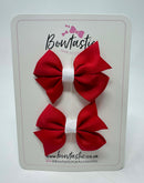 2 Inch Flat Bow - Red & White - 2 Pack