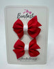 2 Inch Flat Bow - Red & White - 2 Pack