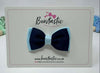 3 Inch Flat Double Bow - Navy & Light Blue