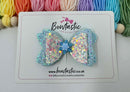 3.5 Inch Glitter Bow - Snowflake