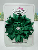 4 Inch Flower Bow - Forest Green