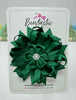 4 Inch Flower Bow - Forest Green