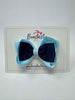 3.5 Inch 2 Layer Tuxedo Bow Thin Elastic - Navy & Light Blue