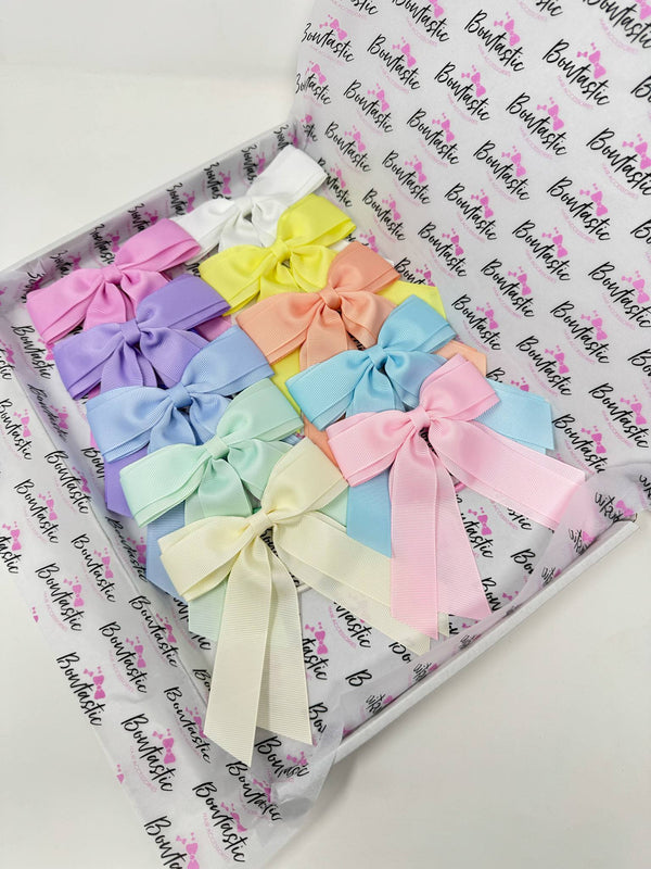 Bow Set - 4.5 Inch Tail Bobbles - 10 Pack - Pastels