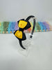 2.5 inch Bow Alice Band - Black & Yellow Gold