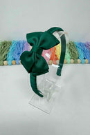 3 Inch Butterfly Bow Alice Band - Hunter Green