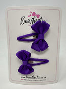 2 Inch Bow Snap Clip - Purple - 2 Pack