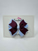 3.5 Inch 2 Layer Bow Thin Elastic - Burgundy & Bluebell