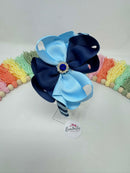 4 inch Flower Alice Band - Navy & Blue Topaz