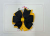 3 Inch Pinwheel Bow - Black & Yellow Gold