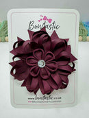 4 Inch Flower Bow - Burgundy