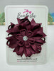 4 Inch Flower Bow - Burgundy