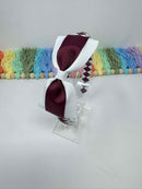 4 inch Flat Bow Alice Band - Burgundy & White