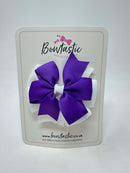 3 Inch Pinwheel Bow - Purple & White