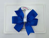3.5 Inch Flat Double Bow Bobble - Royal Blue & White
