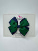 3.5 Inch 2 Layer Bow - Forest Green & Navy