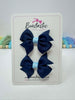 2 Inch Flat Bow - Navy & Blue Topaz - 2 Pack