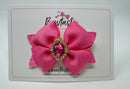 3.5 Inch Glitter Gem Bow - Hot Pink