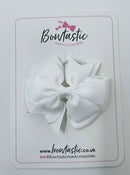 3 Inch Pinwheel Bow Thin Elastic - White