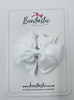 3 Inch Pinwheel Bow Thin Elastic - White