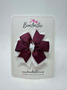 3 Inch Pinwheel Bow Thin Elastic - Burgundy & White