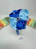 4 inch Flower Alice Band - Royal Blue & Light Blue