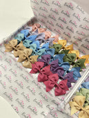 Bow Set - 20x Autumn Bow Bundle - 3.5 inch Flat Bow - Thin Elastics