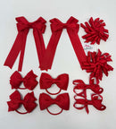 School Bundle - 3 Inch Bows - Red - Clips & Bobbles