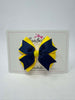 3.5 Inch 2 Layer Bow Thin Elastic - Navy & Daffodil
